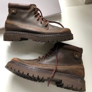 Skechers Authentics Big Bolt Leather Boots, Brown, 7.5